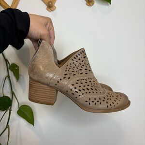 SOFFT Wyoming Metallic Gold Laser Cut Ankle Booties